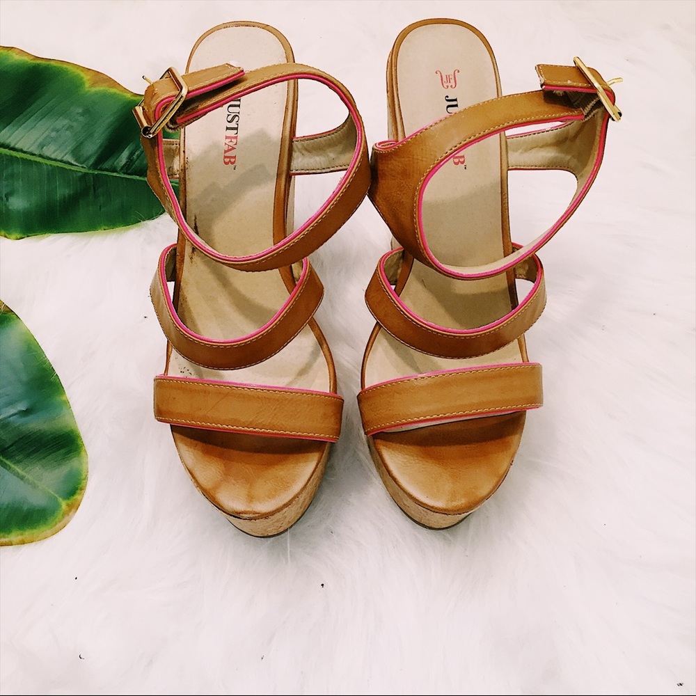 Just Fab Platform Wedge Sandals Size 10 Summer GUC